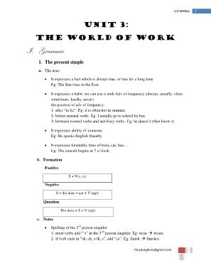 New Headway - Unit 3 The world of work